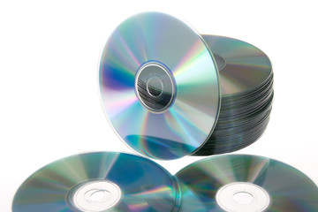 Still life portrait of a stack of compact disc