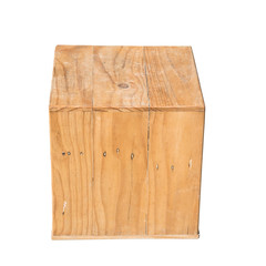 wooden box isolated dicut with clipping path
