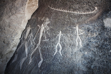 QOBUSTAN Prehistorical petroglyphs rock-painting in Azerbaijan