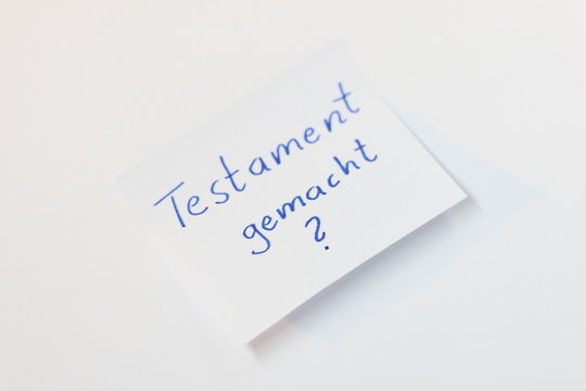 Erinnerung an das Testament