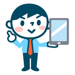 ビジネスマンとタブレット