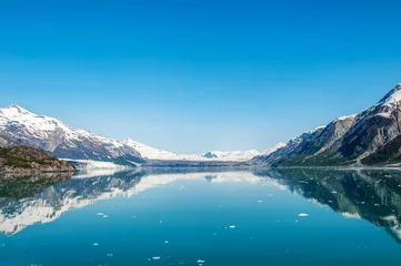 Door stickers Glaciers Mountains reflecting in still water, Glacier Bay National Park, Alaska, United States