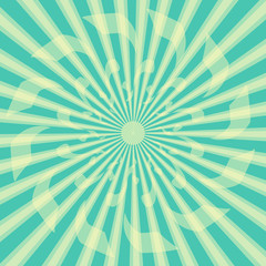 Green rays vintage background