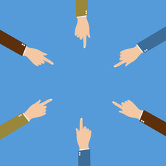 A set of fingers that point to the center