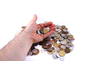 old european coins in my hand