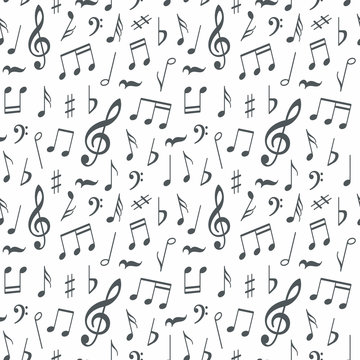 Musical notes seamless pattern background