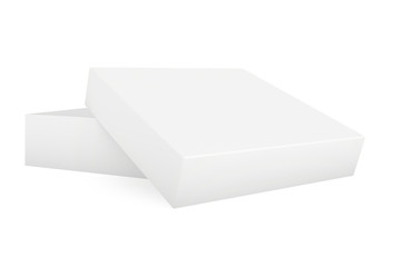 Blank paper cardboard. Box template standing on white background