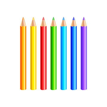 Colourful pencils isolated on white vector