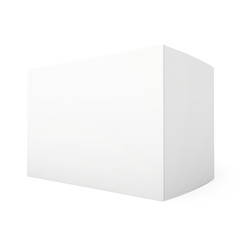 Blank paper or cardboard box template standing on white background