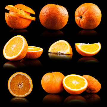 Orange Fruit Isolated On A Black Background