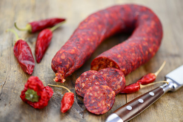 Paprika Messer Rohwurst