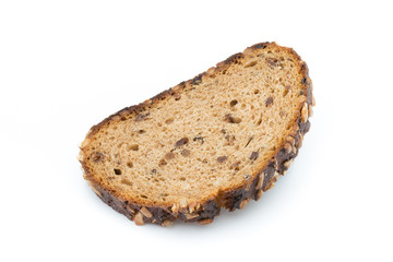 Rye bread isolated on white background.