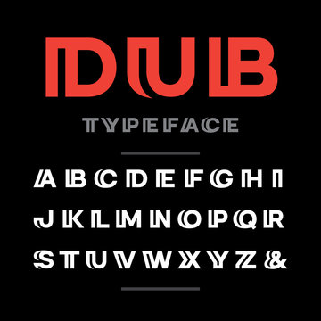Wide font. Vector alphabet with latin letters and numbers.
