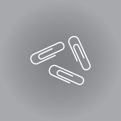 Flat vector icon. White icon on a grey background. Clips.