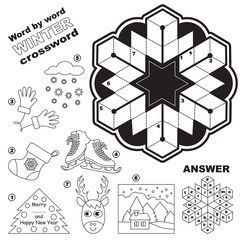 Winter crossword for kids. 