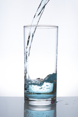 Concept of drinking. glass of water