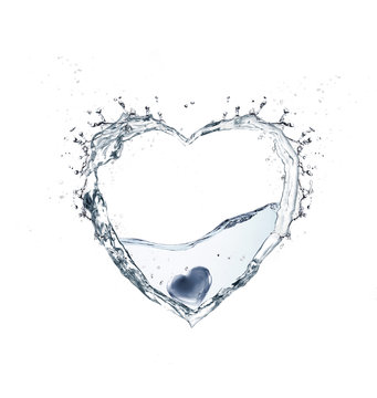 heart water with splash