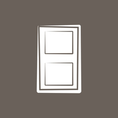 Door Icon on Dark Gray Color. Eps-10.