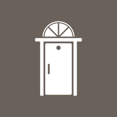 Door Icon on Dark Gray Color. Eps-10.