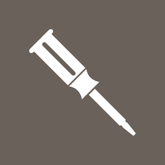 Screw Driver Icon on Dark Gray Color. Eps-10.