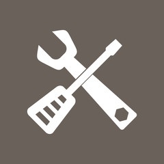 Tools Icon on Dark Gray Color. Eps-10.