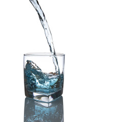 Concept of drinking. glass of water. with clipping path