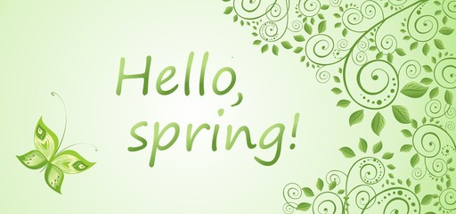 Spring decorative floral banner