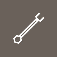 Wrench Icon on Dark Gray Color. Eps-10.