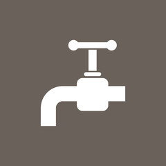 Water Tap Icon on Dark Gray Color. Eps-10.