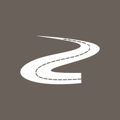 Road Icon on Dark Gray Color. Eps-10.