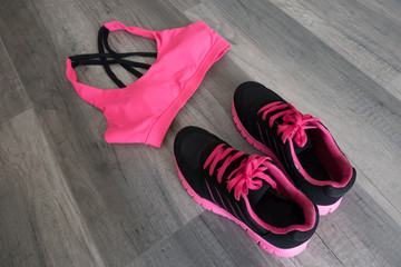 Sport bra and shoes