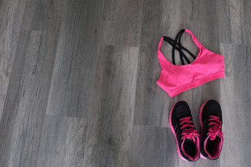 Sport bra and shoes