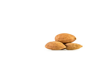 Almond nuts isolated on white background