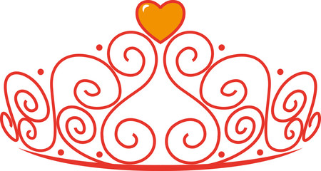 Princess tiara with a heart gem. © norberthos