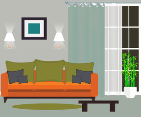 living room with sofa and window