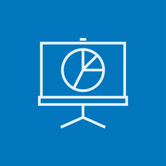 Roller screen with the pie chart line icon.