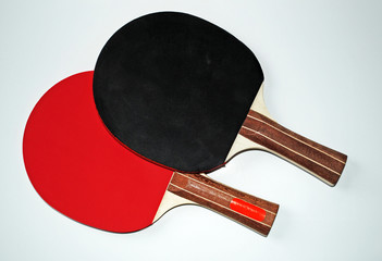two ping-pong rackets
