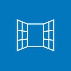 Open windows line icon.