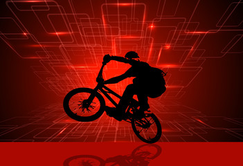 Obraz na płótnie Canvas BMX cyclist, abstract illustartion