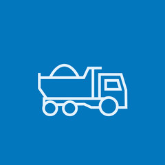 Dump truck line icon.