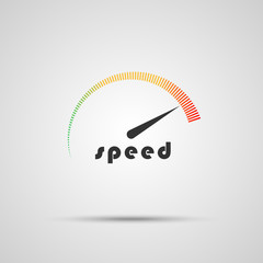 Speedometer icon. Logo company. Internet speed  indicator. Vector