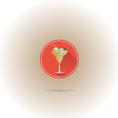 A glass of cocktail.Vector illustration