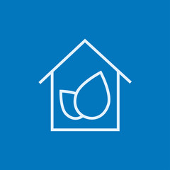 Eco-friendly house line icon.