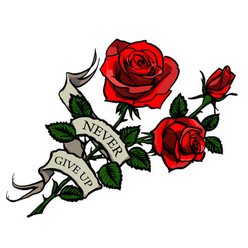 vector tattoo red roses