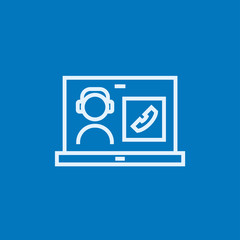 Online education line icon.