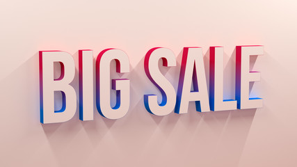 3D render of Big Sale with long shadow.