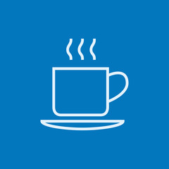 Cup of hot drink line icon.