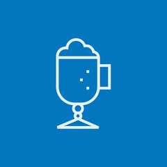 Glass mug with foam line icon.