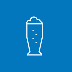 Glass of beer line icon.