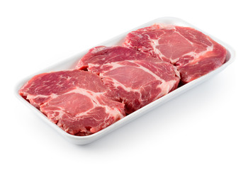 Fresh raw meat. With clipping path.